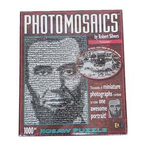 Photomosaics Abraham Lincoln 1000 Piece Jigsaw Puzzle Robert Silvers -New/Sealed